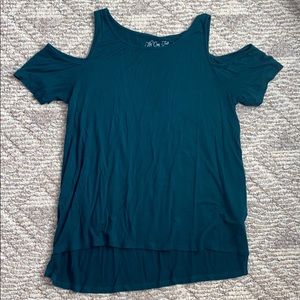 Teal top with shoulder cut outs